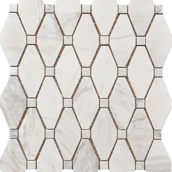 ROCKART LARGE MARBLE RHOMBUS MOSAIC 12X12.