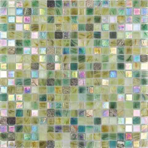 MIX 0.6" Amber Amber AM503(m) Glass Mosaic Tile.