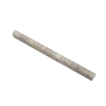 3/4 x 12 Tumbled Silver Travertine Bullnose Liner.