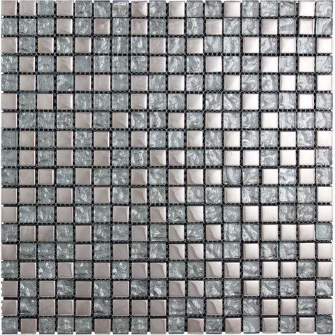 CRYSTAL SPRINGS STERLING GLOSS glass Mosaic Tile.