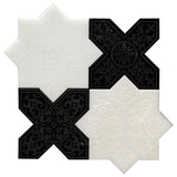 PANTHEON  White+Black stone Mosaic Tile.