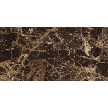 3 x 6 Polished Emperador Dark Marble Tile.