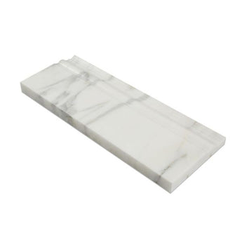 4 3/4 x 12 Honed Calacatta Gold Marble Baseboard Trim.