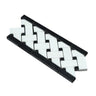 4 3/4 x 12 Polished Thassos White Marble Basketweave Border w/ Black Dots.