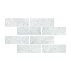 4 x 12 Honed Bianco Carrara Marble Tile.