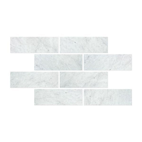 4 x 12 Polished Bianco Carrara Marble Tile.