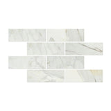 4 x 12 Polished Calacatta Gold Marble Tile.