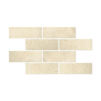 4 x 12 Polished Crema Marfil Marble Tile.