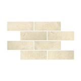 4 x 12 Polished Crema Marfil Marble Tile.