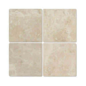 4 x 4 Tumbled Cappuccino Marble Tile.
