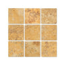 4 x 4 Tumbled Gold Travertine Tile.