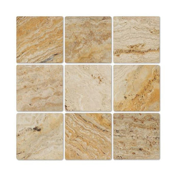 4 x 4 Tumbled Valencia Travertine Tile.