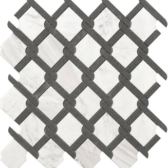 ROCKART MEDALLION BW MARBLE MOSAIC 12X12.