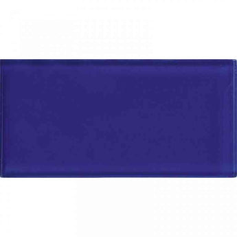 COLOR PALETTE COBALT BLUE GLOSS 3x6 glass Mosaic Tile.