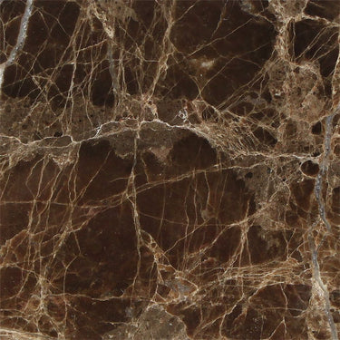 4 x 4 Polished Emperador Dark Marble Tile.