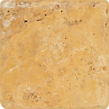 4 x 4 Tumbled Gold Travertine Tile.