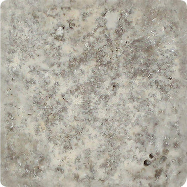 4 x 4 Tumbled Silver Travertine Tile.
