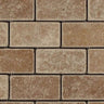 Noce Travertine 2x4 Tumbled Mosaic Tile.