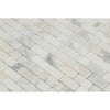 5/8 x 1 1/4 Honed Calacatta Gold Marble Baby Brick Mosaic Tile.
