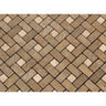 5/8 x 1 1/4 Tumbled Noce Travertine Mini Pinwheel Mosaic Tile w/ Ivory Dots.
