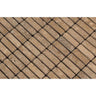 5/8 x 2 Tumbled Noce Travertine Single-Strip Mosaic Tile.