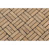 5/8 x 2 Tumbled Noce Travertine Triple-Strip Mosaic Tile.