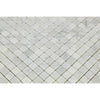 5/8 x 5/8 Honed Bianco Carrara Marble Mosaic Tile.
