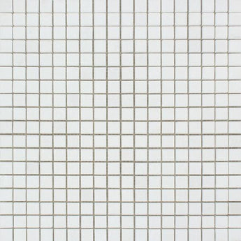 5/8 x 5/8 Honed Thassos White Marble Mosaic Tile.