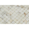 5/8 x 5/8 Polished Calacatta Marble Gold Mosaic Tile.