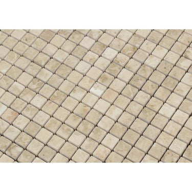 5/8 x 5/8 Polished Cappuccino Marble Mosaic Tile.