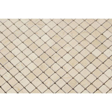 5/8 x 5/8 Polished Crema Marfil Marble Mosaic Tile.