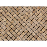 5/8 x 5/8 Tumbled Noce Travertine Mosaic Tile.