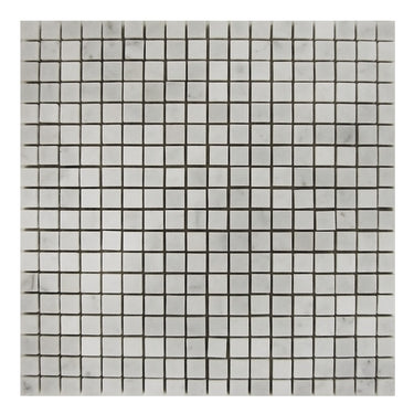 5/8 x 5/8 Polished Bianco Carrara Marble Mosaic Tile.