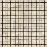 5/8 x 5/8 Tumbled Ivory Travertine Mosaic Tile.