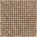 5/8 x 5/8 Tumbled Noce Travertine Mosaic Tile.