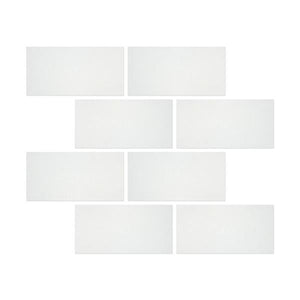 6 x 12 Honed Thassos White Marble Tile.