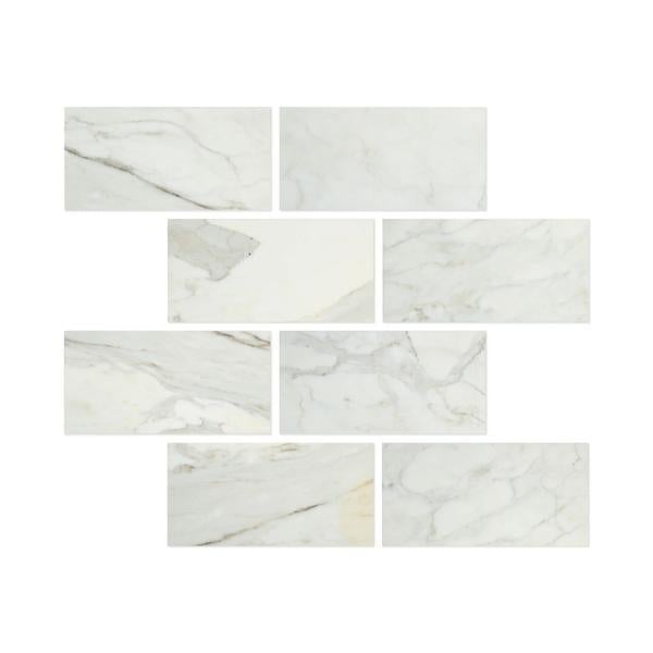 6 x 12 Polished Calacatta Gold Marble Tile.