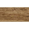 6 x 12 Unfilled Brushed Noce Exotic (Vein-Cut) Travertine Tile.