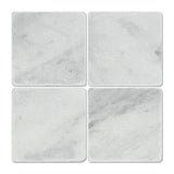 6 x 6 Tumbled Bianco Mare Marble Tile.
