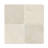 6 x 6 Tumbled Crema Marfil Marble Tile.