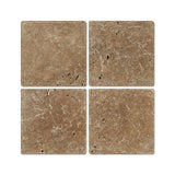 6 x 6 Tumbled Noce Travertine Tile.
