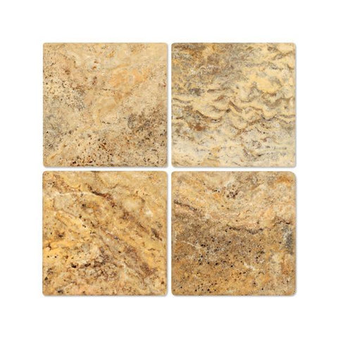6 x 6 Tumbled Scabos Travertine Tile.