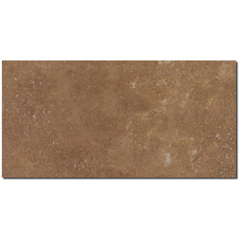 Noce Travertine 12x24 Filled Honed Straight Edge Tile.