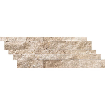6 x 24 Split-faced Ivory Travertine Ledger Panel.