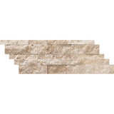 6 x 24 Split-faced Ivory Travertine Ledger Panel.
