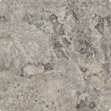 6 x 6 Tumbled Silver Travertine Tile.