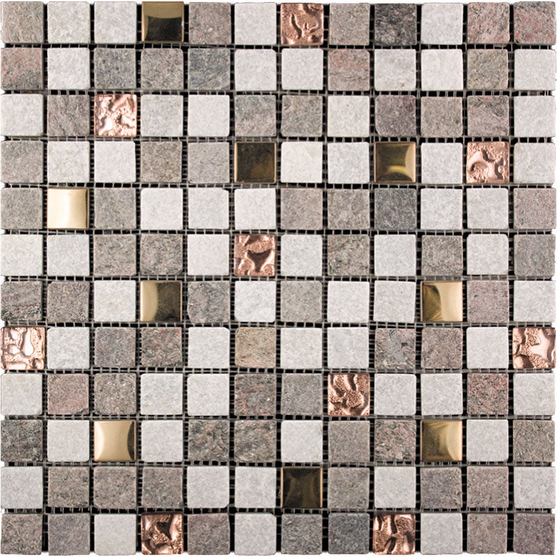 METALLICO COPPER CANYON metal Mosaic Tile.