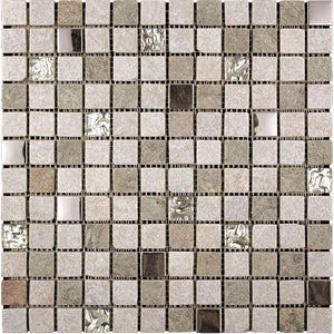 METALLICO SILVER CANYON metal Mosaic Tile.