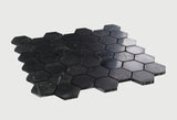 Hexagon Marquina 2 x 2 Honed 12 x 12 Mosaic Tile.