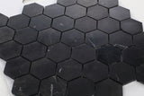 Hexagon Marquina 2 x 2 Honed 12 x 12 Mosaic Tile.